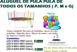 Aluguel de Pula Pula em Rio das Ostras e Unamar